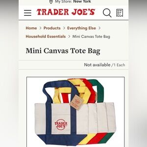 Trader Joe’s, mini canvas tow bag, New